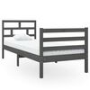vidaXL Bed Frame without Mattress Grey 75x190 cm Small Single Solid Wood