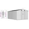 vidaXL Garden Shed 257x392x181 cm Metal Grey