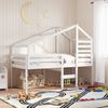 vidaXL High Sleeper Bed without Mattress White 90x200 cm Solid Wood Pine
