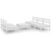 vidaXL 6 Piece Garden Lounge Set White Solid Pinewood