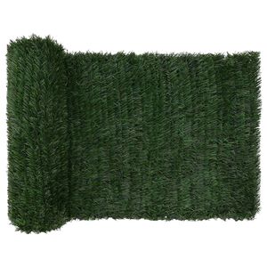 vidaXL Artificial Fence Dark Green 1 x 6 m PVC and Steel