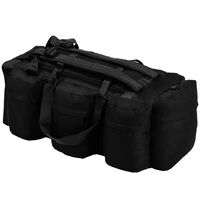 vidaXL 3-in-1 Army-Style Duffel Bag 90 L Black