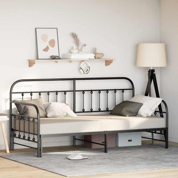 vidaXL Daybed Frame Black 100 x 190 cm Powder-Coated Steel