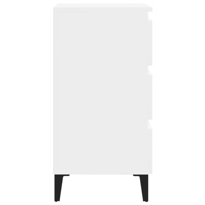vidaXL Bed Cabinet with Metal Legs 2 pcs White 40x35x69 cm