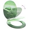 vidaXL Toilet Seat 2 pcs Green Drop 44 x 38 cm MDF board