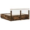 vidaXL Bed Frame Smoked Oak 200 x 200 cm Engineered Wood