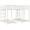 vidaXL Triple Bunk Bed Frame White 140 x 200 cm Solid Pine Wood
