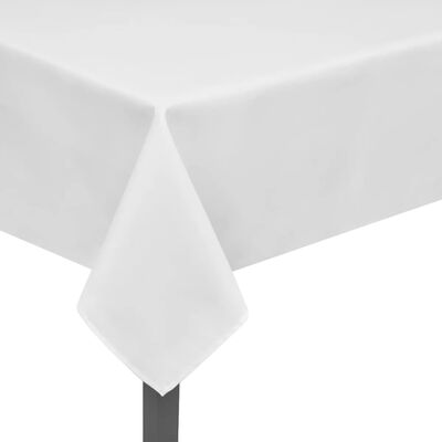5 Tablecloths White 100 x 100 cm