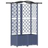 vidaXL Raised Bed with Trellis and Roof Grey 122 x 40 x 141 cm PP