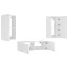 vidaXL 3 Piece TV Wall Cabinets with LED Lights White