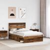 vidaXL Bed Frame with Headboard Old Wood 120 x 200 cm Solid Pine Wood