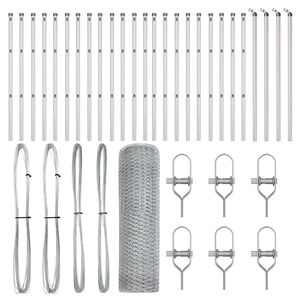 vidaXL Hexagonal Fence Ground Fix 50 x 0.5 m Galvanised Steel Silver