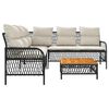 vidaXL 2 Piece Garden Sofa Set with Cushions Black Poly Rattan