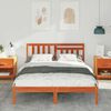 vidaXL Bed Frame with Headboard Wax Brown 120 x 200 cm Solid Pine Wood