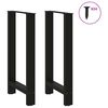 vidaXL Bar Table Legs Black 2 pcs 50x(90-91) cm Steel