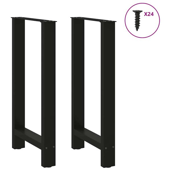 vidaXL Bar Table Legs Black 2 pcs 50x(90-91) cm Steel