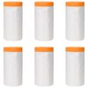 vidaXL Dust Sheet with Adhesive Tape 6 pcs Transparent 140 x 3300 cm