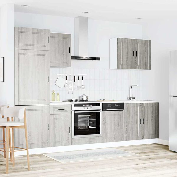 vidaXL 7 Piece Kitchen Cabinet Set Porto Grey Sonoma Engineered Wood