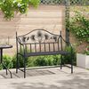 vidaXL Garden Bench Black 104 x 54 x 93cm Steel