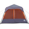 vidaXL Family Tent 9-Person Grey and Orange Quick Release Waterproof