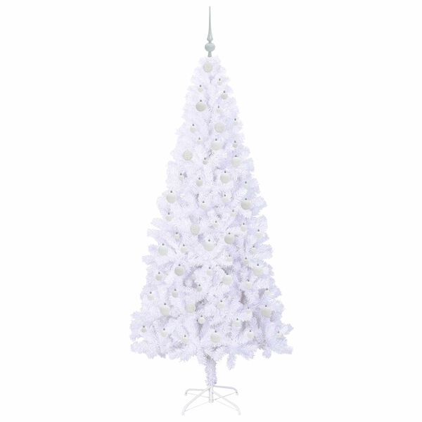 vidaXL Artificial Christmas Tree with Stand White 210 cm PVC and Steel