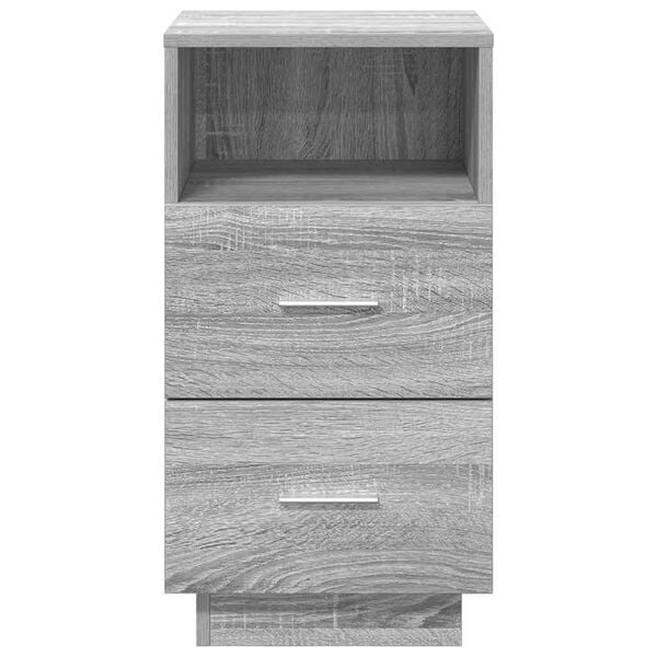 vidaXL Bedside Cabinet with 2 Drawers Grey Sonoma 36x36x68 cm