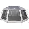 vidaXL Pool Tent with Removable Fly & Mesh Walls Grey 690x690 cm