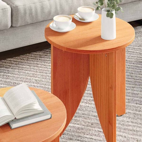 vidaXL Coffee Table 2 pcs Wax Brown