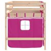 vidaXL Kids' Loft Bed with Curtains without Mattress Pink 90x190cm