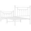 vidaXL Metal Bed Frame without Mattress with Footboard White 90x200cm