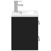 vidaXL Bathroom Sink Cabinet with Built-in Basin Black
