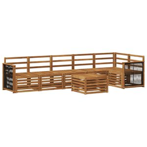 vidaXL Sectional Sofa Set 6 pcs Natural Solid Acacia Wood