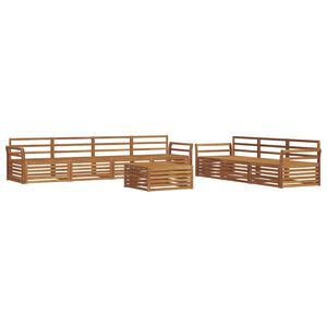 vidaXL Outdoor Sofa Set 8 pcs Natural Solid Acacia Wood