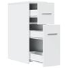 vidaXL Narrow Bathroom Cupboard with Wheels White Engineered Wood