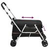 vidaXL Folding Dog Stroller Black 100x49x96 cm Linen Fabric