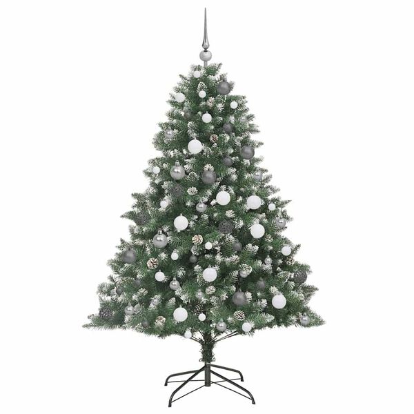 vidaXL Artificial Christmas Tree with 300 LEDs with Stand Green 180 cm