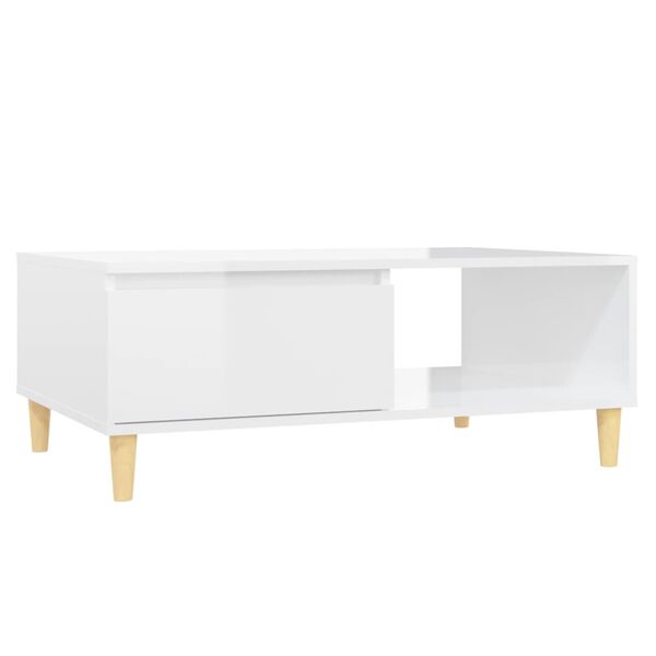 vidaXL Coffee Table High Gloss White 90x60x35 cm Engineered Wood