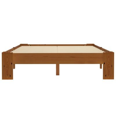 vidaXL Bed Frame Light Brown Solid Pine Wood 120x200 cm