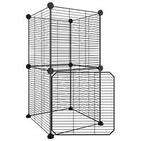 vidaXL 8-Panel Pet Cage with Door Black 35x35 cm Steel