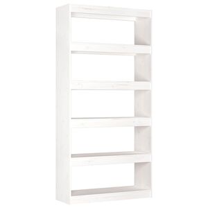 vidaXL Book Cabinet/Room Divider White 80x30x167,4 cm Solid Wood Pine