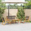 vidaXL Garden Chairs with Table 4 pcs Grey Solid Acacia wood