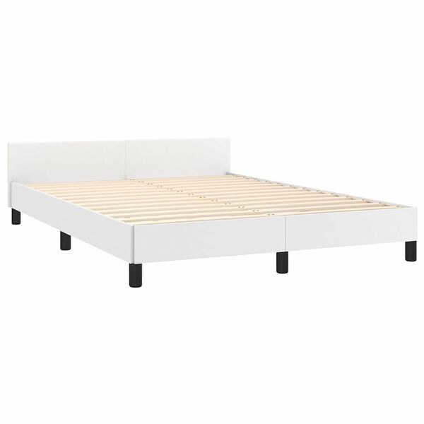 vidaXL Bed Frame without Mattress White 135x190cm Double Faux Leather