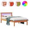 vidaXL Bed Frame with Headboard Wax Brown 90 x 200 cm Solid Pine Wood
