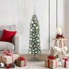 vidaXL Artificial Slim Christmas Tree Green and white 120 cm