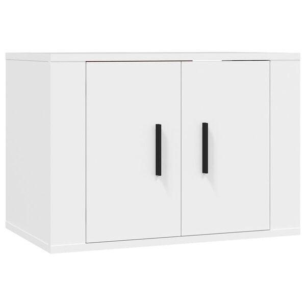 vidaXL 2 Piece TV Cabinet Set White Engineered Wood