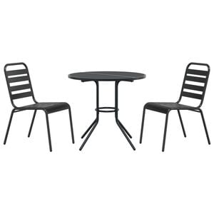 vidaXL Stackable Garden Chair Set 3 pcs Anthracite Powder-coated Steel