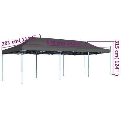 vidaXL Folding Pop-up Party Tent 3x9 m Anthracite