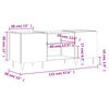 vidaXL Record Cabinet White 121x38x48 cm Engineered Wood