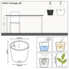 LECHUZA Hanging Planter NIDO Cottage 28 ALL-IN-ONE White