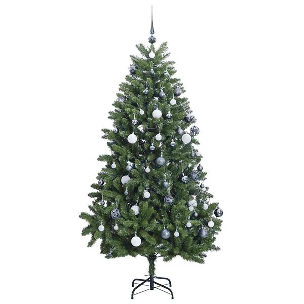 vidaXL Artificial Hinged Christmas Tree 300 LEDs & Ball Set 300 cm